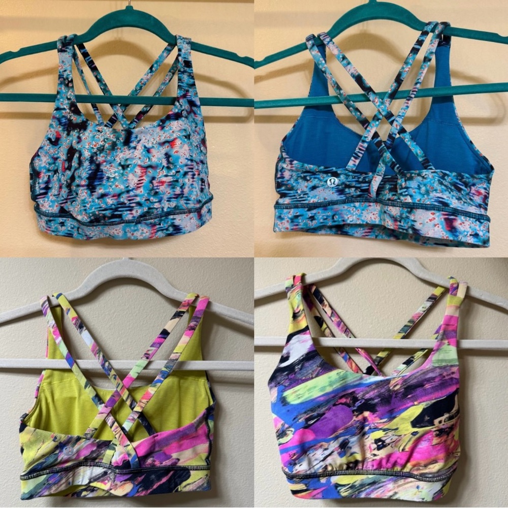 Lululemon Energy Bra bundle size 4 multi color